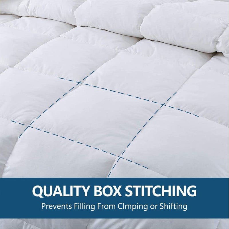 cozy night Cozynight Down Alternative Comforter-All Season Queen Comforters Duvet Insert with Corner Tabs-Lightweight Breathable Reversible White Comforter 90x90 inches - Image 4